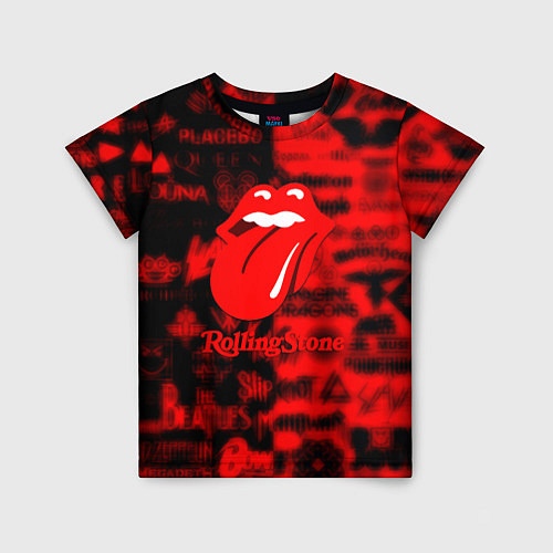 Детская футболка Rolling Stones logo групп / 3D-принт – фото 1