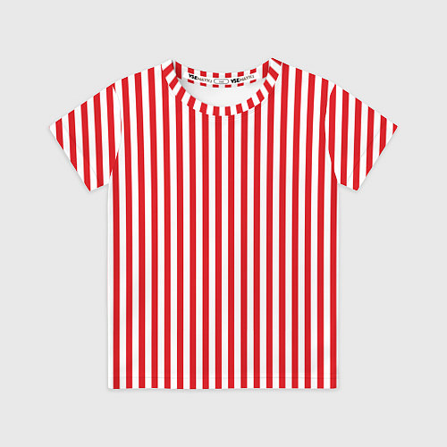 Детская футболка Красная полоса / 3D-принт – фото 1