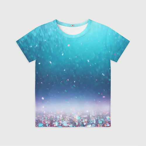 Детская футболка Футуристичный город и конфетти / 3D-принт – фото 1