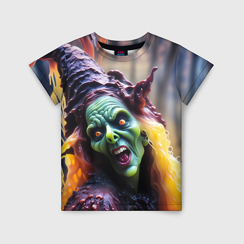 Детская футболка Портрет ужасной восковой ведьмы / 3D-принт – фото 1