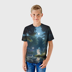 Футболка детская Одинокий призрак в лесу, цвет: 3D-принт — фото 2