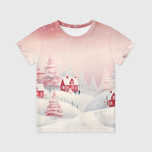 Детская футболка Снежное сияние ночи / 3D-принт – фото 1