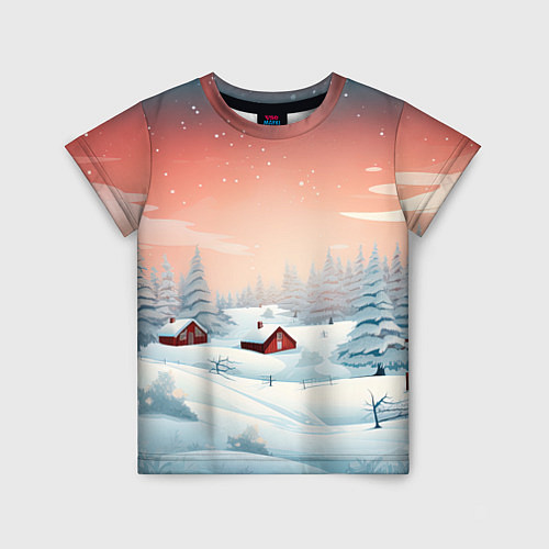 Детская футболка Погружение в зимнюю атмосферу / 3D-принт – фото 1