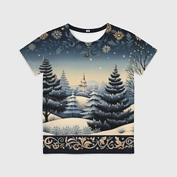Футболка детская Сияние праздника новогодний орнамент, цвет: 3D-принт