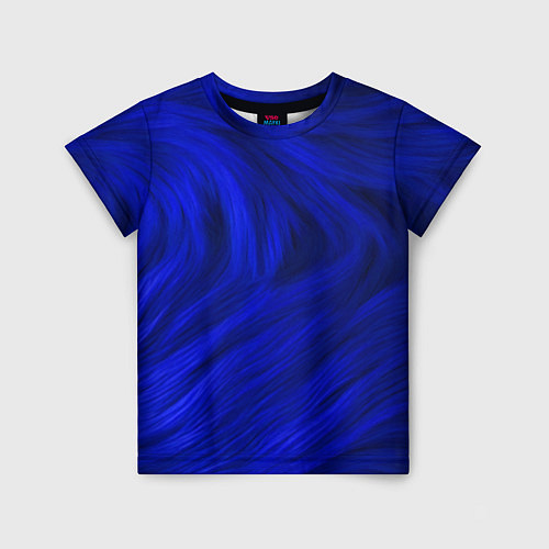 Детская футболка Текстура синей шерсти / 3D-принт – фото 1