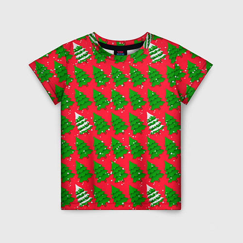 Детская футболка Рождественские ёлки / 3D-принт – фото 1