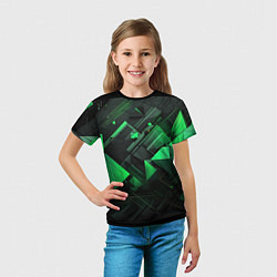Футболка детская Абстрактная интерпретация зеленого, цвет: 3D-принт — фото 2