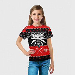 Футболка детская The Witcher christmas sweater, цвет: 3D-принт — фото 2