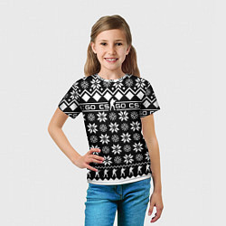 Футболка детская CS GO christmas sweater, цвет: 3D-принт — фото 2