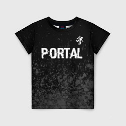 Футболка детская Portal glitch на темном фоне посередине, цвет: 3D-принт