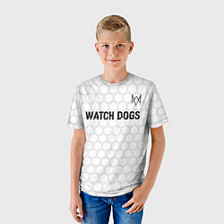 Футболка детская Watch Dogs glitch на светлом фоне посередине, цвет: 3D-принт — фото 2