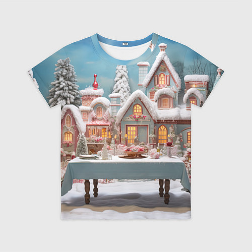 Детская футболка Снежный день в городе / 3D-принт – фото 1