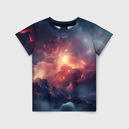 Детская футболка Космические облака / 3D-принт – фото 1