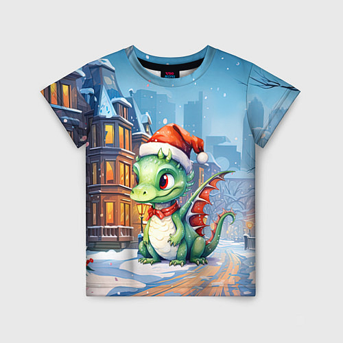 Детская футболка Дракон зимний холод / 3D-принт – фото 1