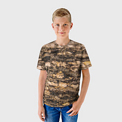 Футболка детская Текстура коры сосны, цвет: 3D-принт — фото 2