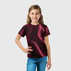 Футболка детская Бордовый шелк, цвет: 3D-принт — фото 2