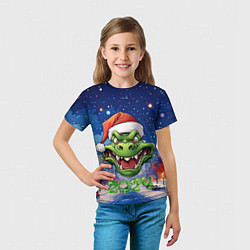 Футболка детская Милый зеленый дракончик, цвет: 3D-принт — фото 2