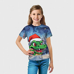 Футболка детская Милый зеленый дракончик 2024, цвет: 3D-принт — фото 2