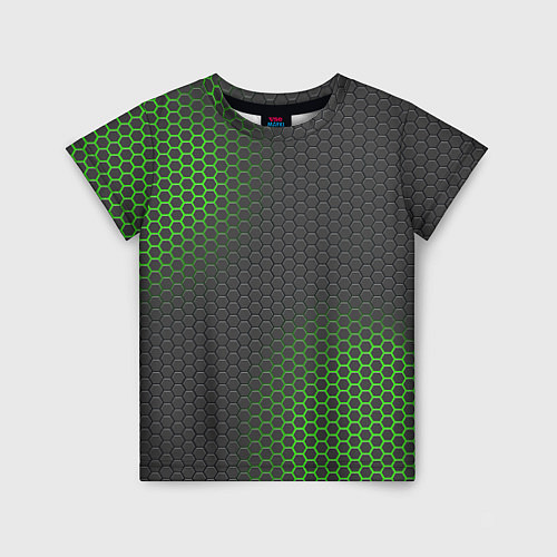 Детская футболка Карбон с неоновой подсветкой / 3D-принт – фото 1