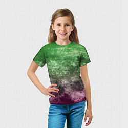 Футболка детская Абстракция - Фиолетово-зеленый бардак, цвет: 3D-принт — фото 2