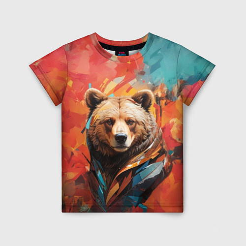 Детская футболка Праздничный медведь / 3D-принт – фото 1