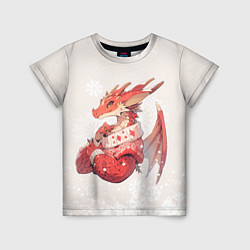 Детская футболка Красный дракон в свитере