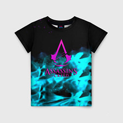 Футболка детская Assassins Creed flame neon, цвет: 3D-принт