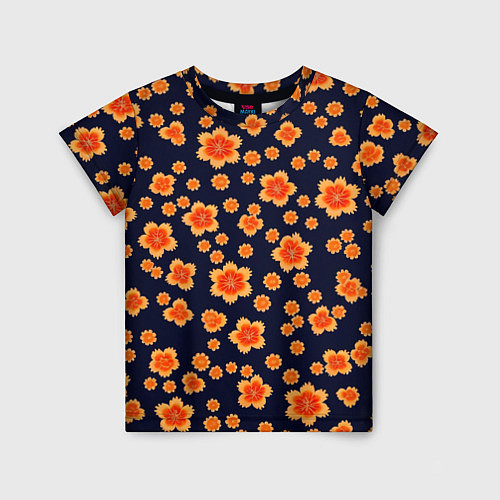 Детская футболка Арт цветочный узор / 3D-принт – фото 1