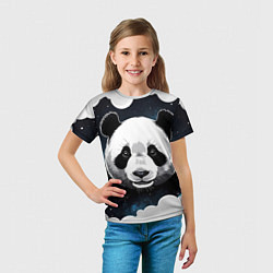 Футболка детская Панда портрет, цвет: 3D-принт — фото 2