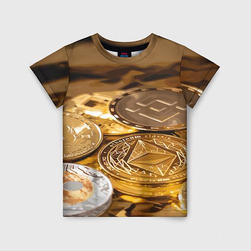 Детская футболка Виртуальные монеты / 3D-принт – фото 1