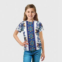 Футболка детская Цветочный этнический орнамент, цвет: 3D-принт — фото 2