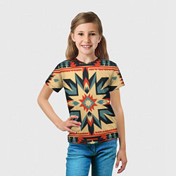 Футболка детская Орнамент в стиле американских индейцев, цвет: 3D-принт — фото 2