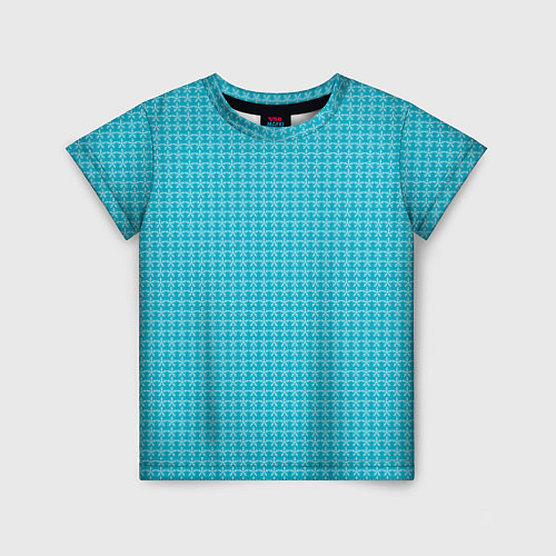 Детская футболка Мелкие снежинки паттерн голубой / 3D-принт – фото 1