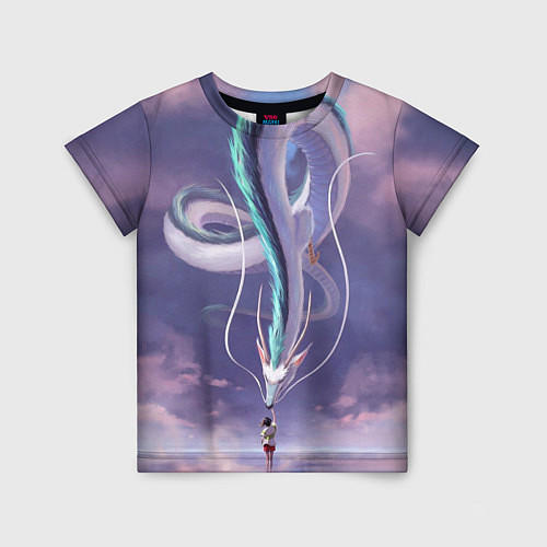 Детская футболка Унесенные призраками- дракон и девочка / 3D-принт – фото 1