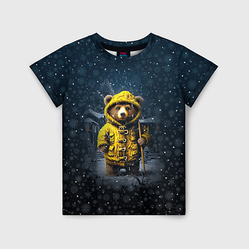 Детская футболка Медведь зимой / 3D-принт – фото 1