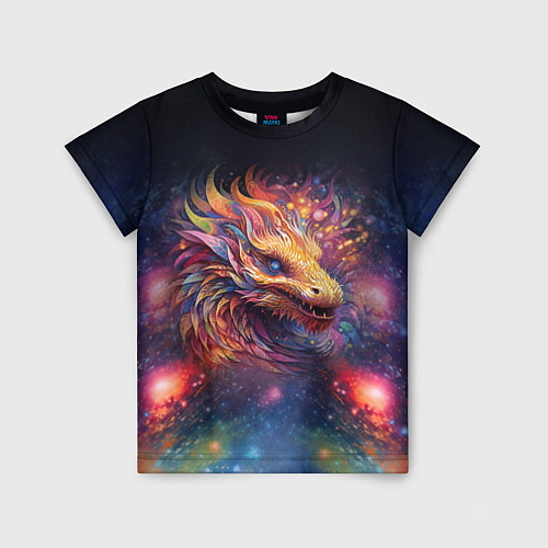 Детская футболка Космический дракон - символ года / 3D-принт – фото 1