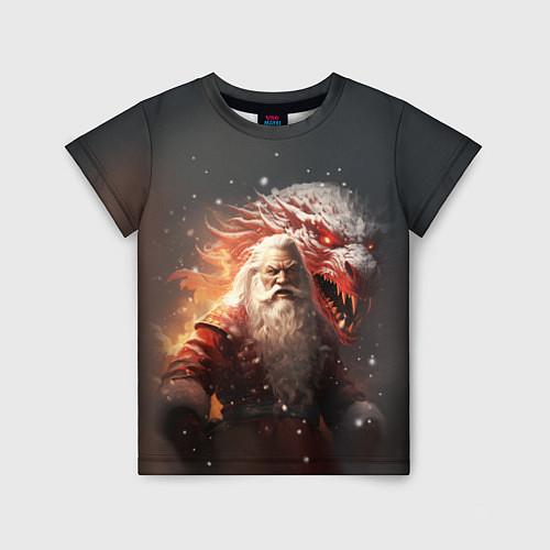 Детская футболка Дед Мороз и символ года / 3D-принт – фото 1