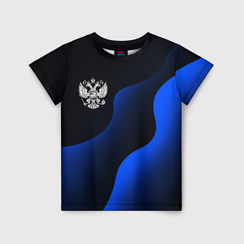 Детская футболка Герб РФ - глубокий синий / 3D-принт – фото 1