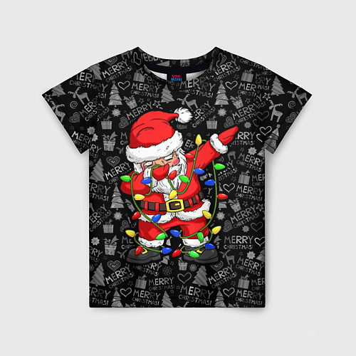Детская футболка Санта Клаус с гирляндой / 3D-принт – фото 1