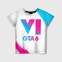 Футболка детская GTA 6 neon gradient style, цвет: 3D-принт