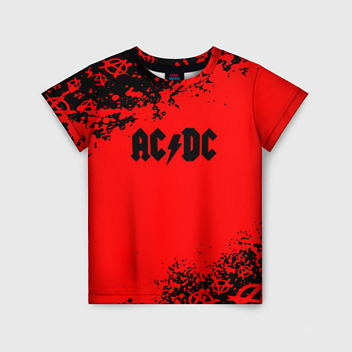 Детская футболка AC DC skull rock краски / 3D-принт – фото 1