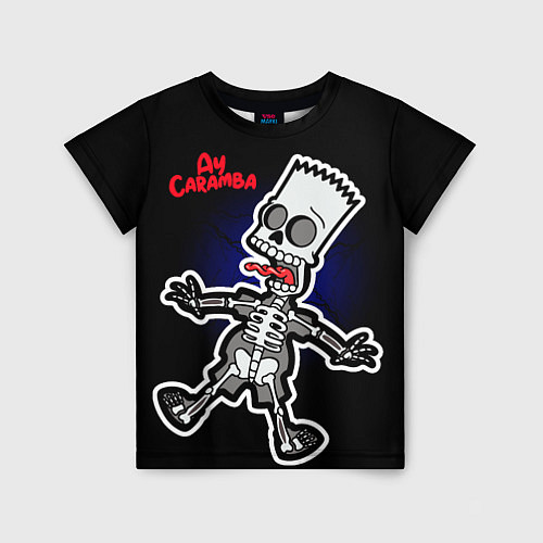 Детская футболка Барт Симпсон под электричеством / 3D-принт – фото 1