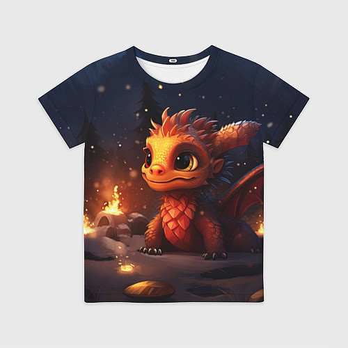 Детская футболка Сияющий ледяной дракон / 3D-принт – фото 1