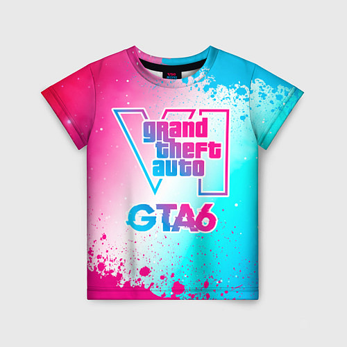 Детская футболка GTA6 neon gradient style / 3D-принт – фото 1
