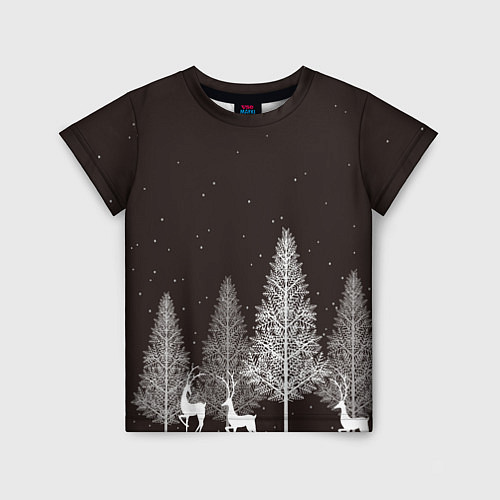 Детская футболка Олени в лесу / 3D-принт – фото 1