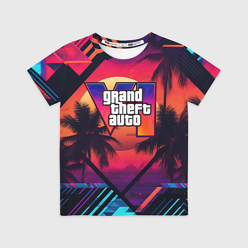 Детская футболка GTA 6 аbstract logo / 3D-принт – фото 1