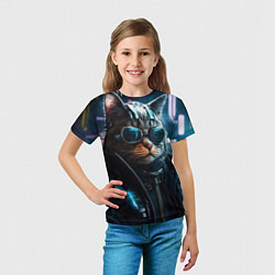 Футболка детская Крутой кот от ai, цвет: 3D-принт — фото 2