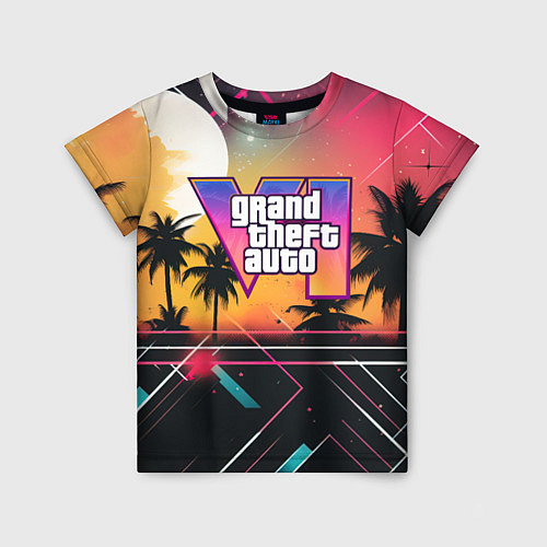 Детская футболка GTA 6 night logo / 3D-принт – фото 1