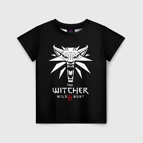 Детская футболка The Witcher белое лого гейм / 3D-принт – фото 1