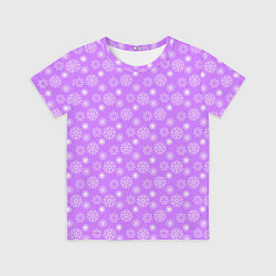 Футболка детская Сиреневый паттерн цветы, цвет: 3D-принт